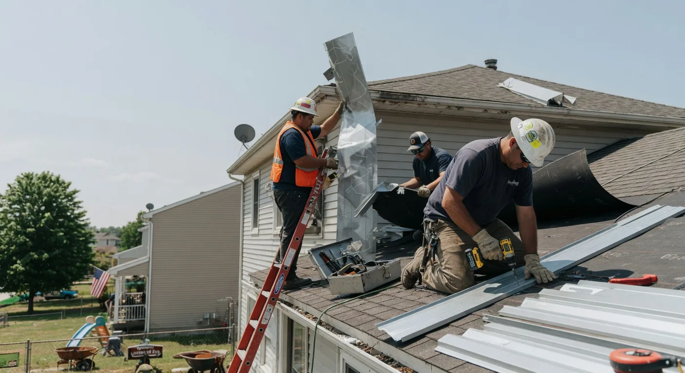 Storm Damage Metal Roof Repair in Little Rock Air Force Base, AR